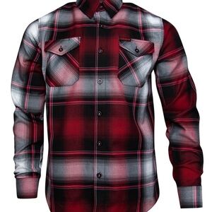 Dixxon Men's Large Beating Heart Flannel NWT